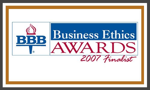 BBB Business Ethics Award 2007 BBB Business Ethics Award 2007 Badge
